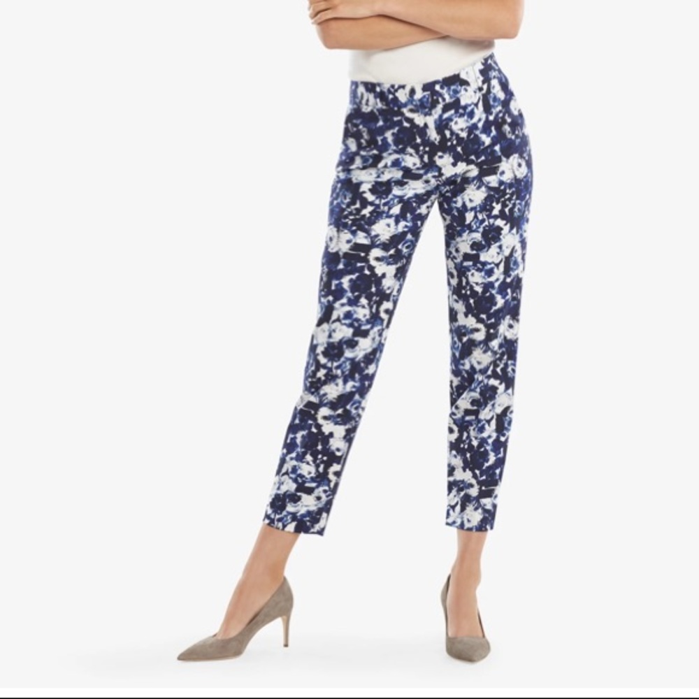 MM Lafleur The Mejia Pants Floral Blue NWOT